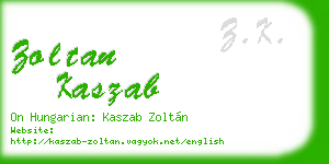 zoltan kaszab business card