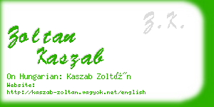 zoltan kaszab business card
